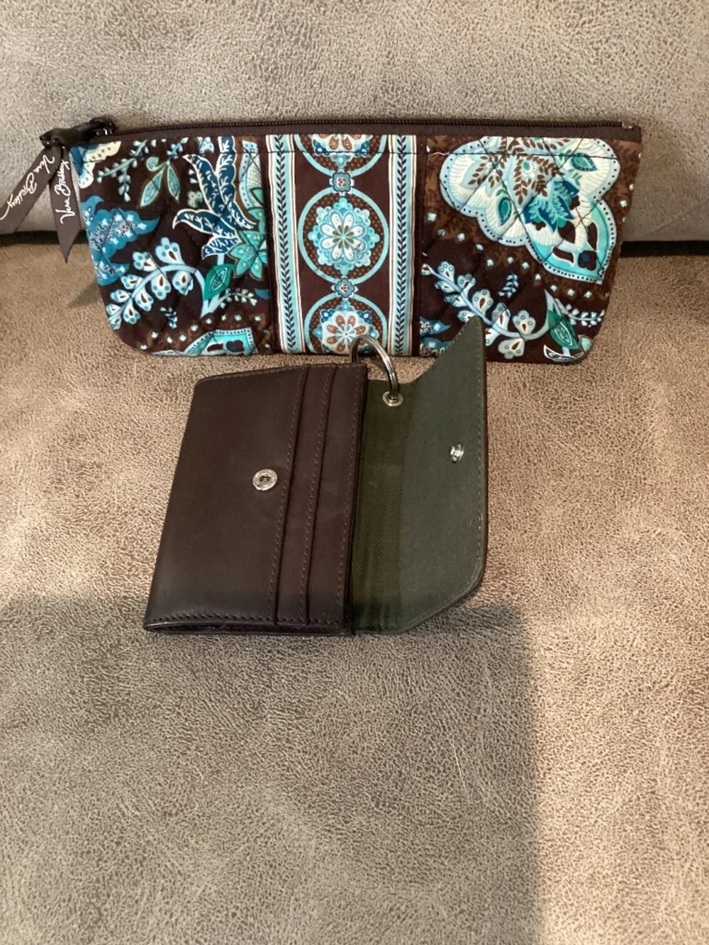 Vera Bradley turquoise Brown and Nine West brown leather wallet accessories